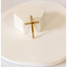 ΓΥΝΑΙΚΕΙΟΣ ΣΤΑΥΡΟΣ ΧΡΥΣΟ 14K με ζιργκόν στις γωνίες CRG109